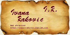 Ivana Raković vizit kartica